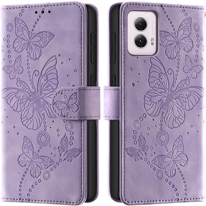 Case Wallet for Motorola Moto G Power 5G 2024, Purple | RFID Blocking, 3 Card Holder Stand, Shockproof TPU Shell, PU Leather Magnetic Closure, 6.7-inch - color: Purple