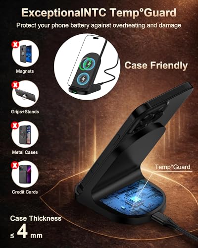 15W Wireless Charger Stand for Samsung Galaxy S26 S25 S24 Ultra S23 Plus