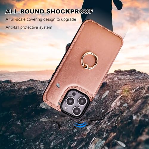 ONETOP for iPhone 16 Pro Max Wallet Case with Credit Card Holder,Rosegold - color: Rose Gold