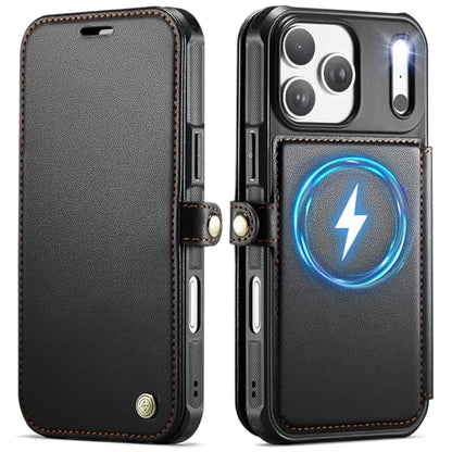 for iPhone 17 Pro Max Slim Case Wallet Wireless Charging, Black - color: Fashion Black, size: iPhone 17 Pro Max - 6.9"