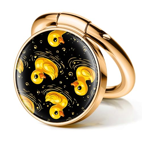 Cell Phone Ring Holder, Cute Phone Ring Grip Stand, 360°Rotation Funny Metal Kickstand Finger Grip Cute Yellow Ducks - color: Cute Yellow Ducks