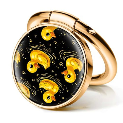 Cell Phone Ring Holder, Cute Phone Ring Grip Stand, 360°Rotation Funny Metal Kickstand Finger Grip Cute Yellow Ducks - color: Cute Yellow Ducks