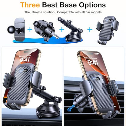 Romuto Phone Holders for Your Car Phone Holder Mount【90+LBS Suction Cup】 - color: Dark Black
