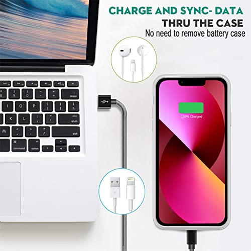Battery Case for iPhone 13 Mini, Enhanced 6500mAh Ultra Thin Portable Protective Power Smart Charging Case Compatible with iPhone 13 Mini (5.4 inch) Rechargeable Extended Battery Charger Case (Blue) - color: Blue