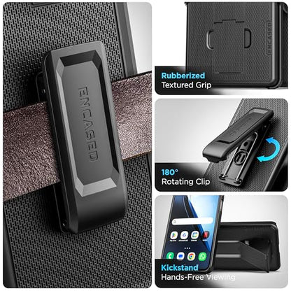 Encased DuraClip Compatible with Samsung Galaxy S25 Belt Clip Case with Phone Holster and Kickstand (S25) - size: S25
