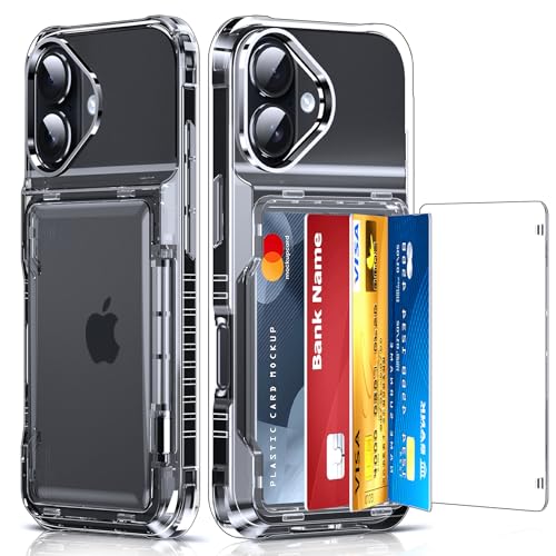 LeYi for iPhone-17 Case with Card Holder Wallet for Women Men Clear | i Phone 17 Credit Cards Slot Cases Walli Phone17 Cover iphone17 Protective ipone 17case Military Grade Shockproof Phonecase - color: Clear, size: iPhone 17 6.3''