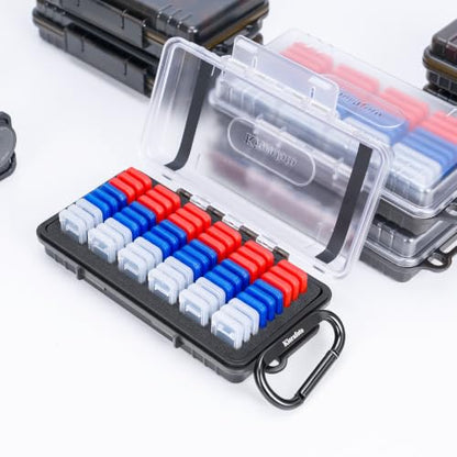 Dual Protect Waterproof MicroSD Card Case w 54 Small Plastic TF Card Cases - color: Transparent for 54 Micro SD（With Box）