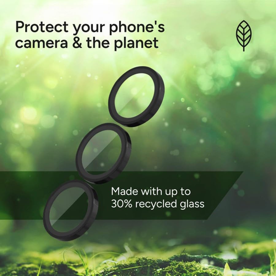 ZAGG Glass Elite Anti-Reflective Samsung Galaxy S25+ Camera Lens Protector – Anti-Glare Technology, Maximum Impact & Scratch Resistance, Smudge-Free Surface, Recycled Materials - color: Black, size: Samsung Galaxy S25 Plus