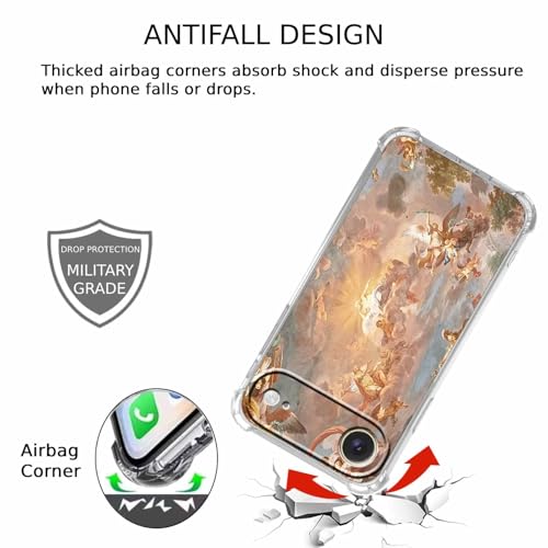 Case for iPhone Air with Renaissance Art Design,Cute Angel God Greek Mythology Painting,Clear Soft TPU Bumper Phone Cover,6.5"(Mythology,17Air) - color: Mythology, size: iPhone Air