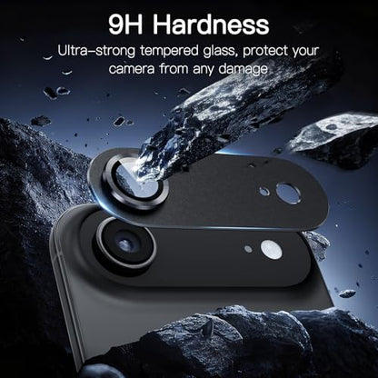 [2 Pack Camera Lens Protector for iPhone 17 Air,9H Tempered Glass,Aviation Aluminum Plate Cover,Night Circle,No Bubble,HD Clarity,Case Friendly,Easy Installation-Black - size: for iPhone 17 Air