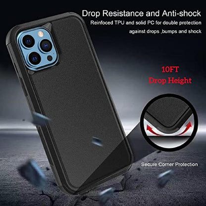 Co-Goldguard for iPhone 13 Case,3 in1 [Shockproof] Heavy Duty Full-Body Protection for iPhone 13 Phone Case, 6.1 inch, Black - color: Black01