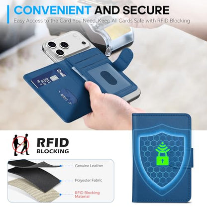 SHIELDON Genuine Leather for Magsafe Wallet, Nappa Royal Blue - color: Royal Blue