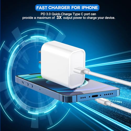 10FT iPhone Charger, iPhone 14 Fast Charging Block, Long Fast Apple Charger - color: White 10FT