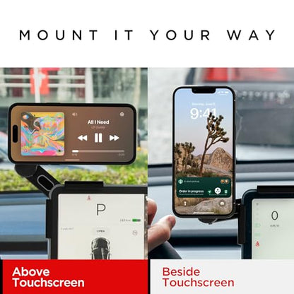 CYBERGUYS! Magnetic Phone Mount for Tesla Monitor - Tesla Model 3/Y X/S (2022) Accessories for All Cell Phones - Strong Magnetic Hold Tesla Phone Mount - Tesla Phone Holder Mag Safe Compatible - Black
