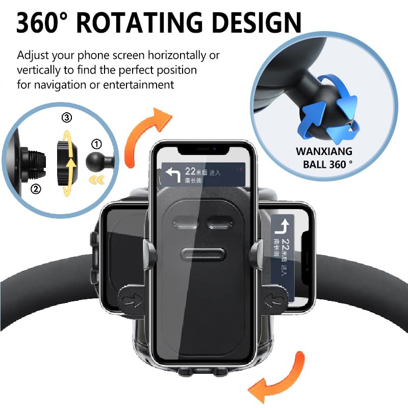 Stroller Cup Phone Holder Attachment, 3-in-1 Universal Cup Holder with Adjustable Phone Mount, Double Cup Holder for Walker Wheelchair Fits Most Donna, Uppababy, Bugaboo, Anti-Slip & Easy Install