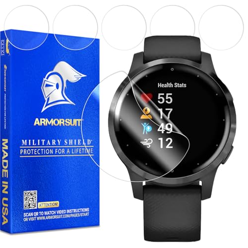 ArmorSuit 6 Pack for Garmin Vivoactive 4S 40mm (2020 Release) Screen Protector MilitaryShield HD Clear TPU Film - Made in USA - size: Vivoactive 4S (40mm)