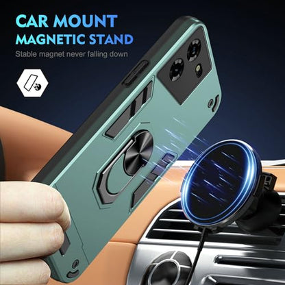 Compatible for Tecno Pova 5 Case,Built-in Stand Shockproof and Drop-Proof Compatible with Tecno Pova 5 LH7n Phone Case Cover Green - color: HY-GZS-green, size: Tecno Pova 5