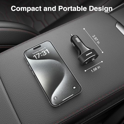 Nekteck 45W 2-Port USB-C Car Charger, PD 3.0 & QC 3.0 Fast Charging