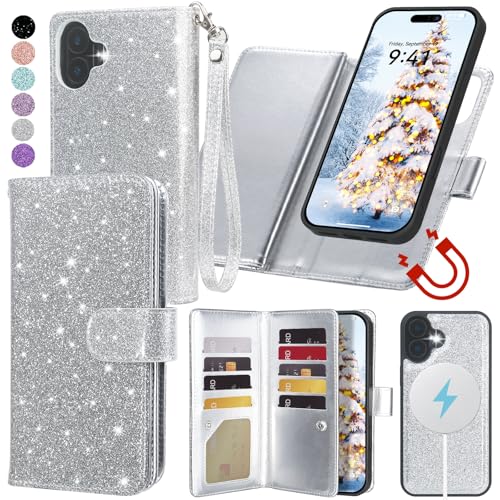 Varikke Wallet Case for iPhone 17 - Compatible with Magsafe, Silver - color: (Compatible with MagSafe) Silver, size: iPhone 17 6.3"