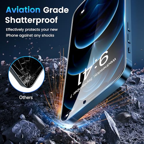 Fotbor for [3+3 Pack] iPhone 12 Mini Screen Protector with Camera Lens Protector, 9H Shatterproof Tempered Glass Film with Easy Installation Frame, HD Clear Sensitive Full Coverage 5.4 Inch - size: iPhone 12 mini-5.4 inch