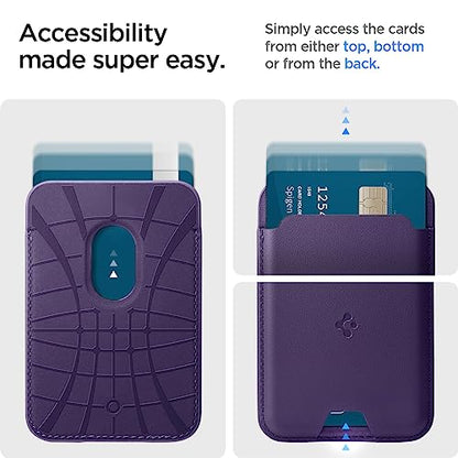 Spigen for MagSafe Wallet, Holds 2 Cards, Strong Magnet, Valentinus MagFit - color: PU Purple, size: 2-Cards