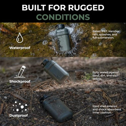 NESTOUT Rugged Power Bank, 10000mAh Outdoor Battery Charger, 20W USB-C Fast Charging PD, Waterproof IP67, Durable Shockproof, Battery Pack for iPhone Hiking Travel Camping (Olive Green, 10000mAh) - color: Olive Green
