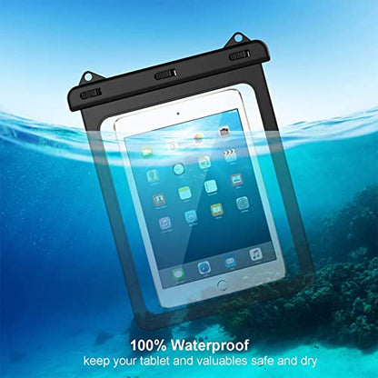 Universal iPad Waterproof Case, Waterproof Dry Bag Pouch for iPad Pro 12.9" 6/5/4/3 iPad Pro 11" / 10.5", iPad Air 5/4 10.9" 2022/2020, Galaxy Tab S8/S7, Android Tablet Up to 12.9 inch - size: Tablets up to 12.9 inch
