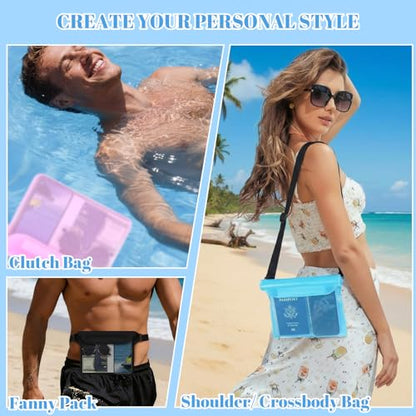 6 Pcs Waterproof Pouch Dry Bag Fanny Pack for Beach Swimming,Multicolor - color: Multicolor