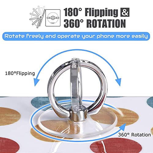 Transparent Phone Ring Holder Grip - EI Sonador Clear Cell Phone Ring Stand Holder Finger Grip Kickstand 360° Rotation, Compatible with Most of Phones, Tablets and Case (2 Rose Gold Diamond) - color: 2 Rose Gold Diamond