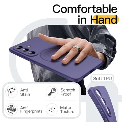 JETech Slim Magnetic Case for Samsung Galaxy S26, Anti-Slip, Cobalt Violet | Compatible with MagSafe, Full Camera Lens Protection, Soft TPU Cover, Shockproof - color: Cobalt Violet, size: Galaxy S26