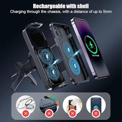 2024 High Intelligent Mobile Phone/Pad Holder, Wireless Car Charger Fast Charging Holder for All Smart Phones (Black) - color: Black