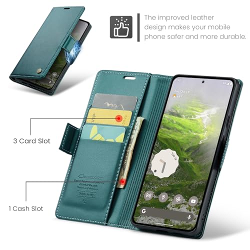 Wallet Case for Google Pixel 10/Google Pixel 10 Pro, Magnetic Flip Case with RFID Blocking Card Holder Kickstand for Women Men, Shockproof Durable Protective Phone Cover (Green) - color: Green