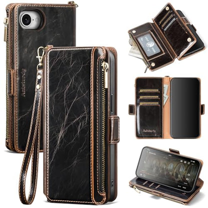 Antsturdy for iPhone 6/6S/7/8/SE 2020/SE 2022 Phone Wallet Case Women,Coffee - color: Coffee