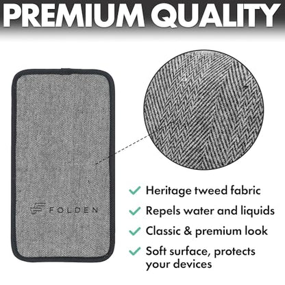 Flight Flap Airplane Phone Holder - Foldable Phone Stand for Plane Travel - color: Tweed, size: Large