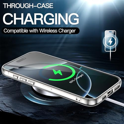 JETech Case for iPhone 16 Pro, Anti-Yellowing, Clear | Shockproof Protection, Scratch Resistant Hard PC Back, Durable Transparent TPU Bumper - color: Clear, size: iPhone 16 Pro