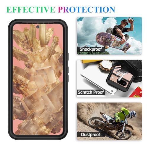Compatible with Google Pixel 8 Case, Built in Screen Protector Full Body Shockproof Slim Fit Bumper Protective Phone Cover Men Women-Black/Clear - size: Google Pixel 8