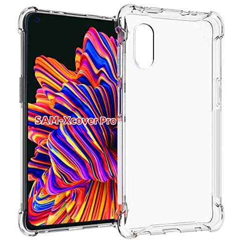 USTIYA Case for Samsung Galaxy XCover Pro Clear TPU Four Corners Protective Cover Transparent Soft funda
