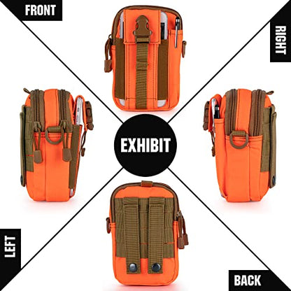 Tactical Molle Phone Pouch Nylon Multi-Purpose EDC Pouch Utility Waist Bag Tool Holster with Shoulder Strap for 4.7"-6.7" Smartphone - color: Orange