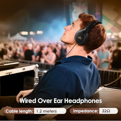 INFURTURE USB C Headphones Active Noise Cancelling Headphone Wired Over Ear - color: Brown
