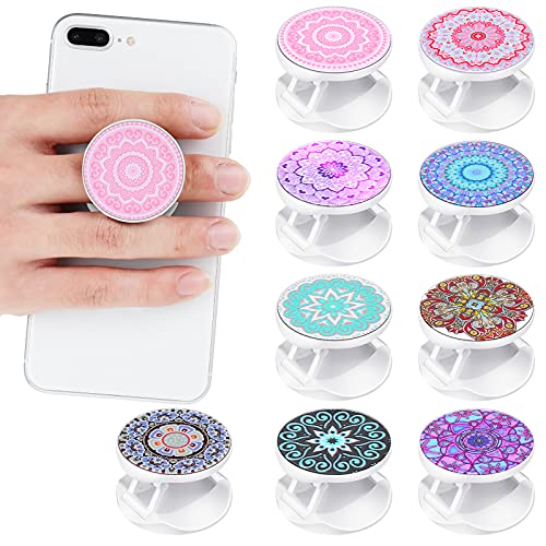 Honoson 9 Pcs Cell Phone Grip Holder Collapsible Holder, Mandala 2 - color: Mandala Style