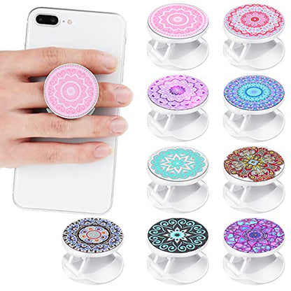 Honoson 9 Pcs Cell Phone Grip Holder Collapsible Holder, Mandala 2 - color: Mandala Style