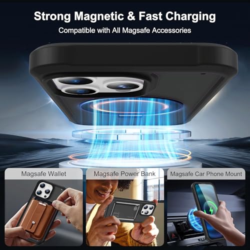 Compatible with iPhone 15 Pro Case with Stand 6.1",Black - color: Black, size: Iphone 15 Pro
