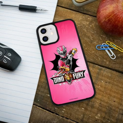 Power Rangers Dino Fury Pink Ranger Protective Slim Fit Hybrid Rubber - color: iPhone 12 | 12 Pro (Fits 6.1 Inch Display)