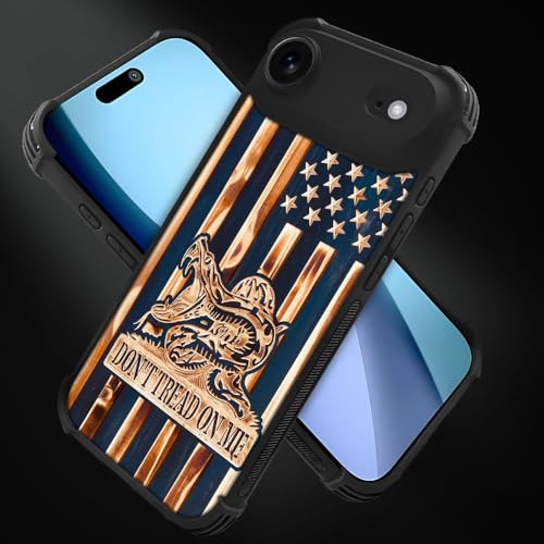 case for iPhone 17 Air,Compatible with Magsafe,All-Round Protection Shockproof Anti-Scratches TPU Case Cover-Dont Tread On Me Wood Grain American Flag - color: Dont tread on me Wood grain American flag, size: IPhone 17 Air