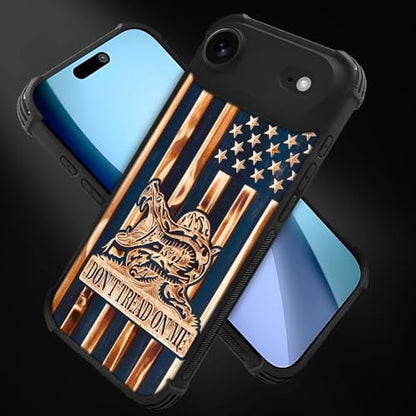 case for iPhone 17 Air,Compatible with Magsafe,All-Round Protection Shockproof Anti-Scratches TPU Case Cover-Dont Tread On Me Wood Grain American Flag - color: Dont tread on me Wood grain American flag, size: IPhone 17 Air