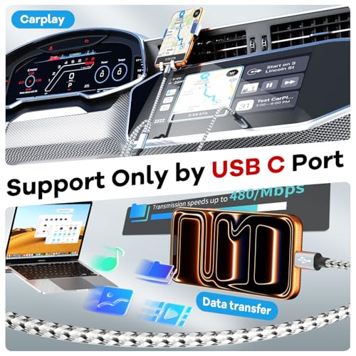 Travel Essentials 3in1 USB C Multi Charging Cable for iPhone Watch Charger - color: Gray&White, size: AC to C+L+iWatch