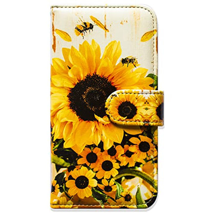 Bcov Case for Galaxy S26,Sunflower Bee Flip Phone Case Wallet Cover with Card Slot Holder Kickstand Case for Samsung Galaxy S26 - color: Sunflower Bee