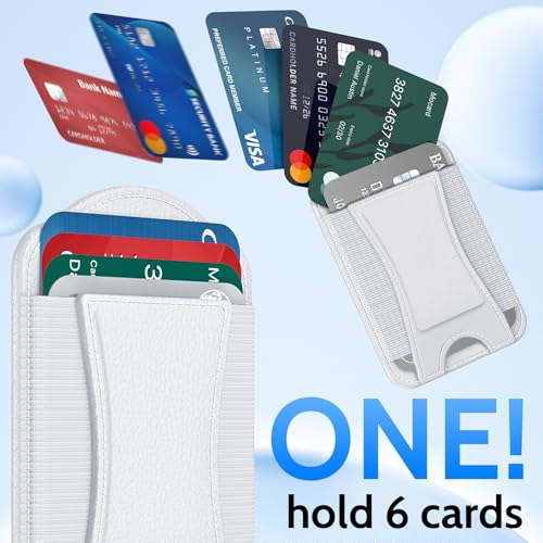 YWXTW 2026 Upgraded Magnetic Wallet for Samsung Galaxy S26/S25/S24 Series and iPhone 17/16/15/14/13/12 Models, 6 Cards Holder, Minimalist Slim Leather Magnet Wallet - color: White