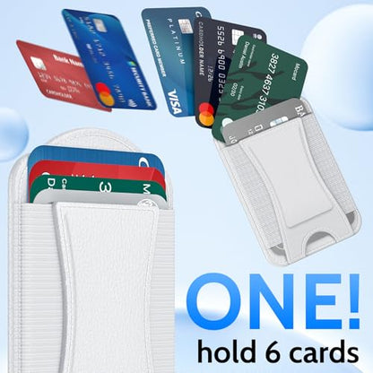 YWXTW 2026 Upgraded Magnetic Wallet for Samsung Galaxy S26/S25/S24 Series and iPhone 17/16/15/14/13/12 Models, 6 Cards Holder, Minimalist Slim Leather Magnet Wallet - color: White