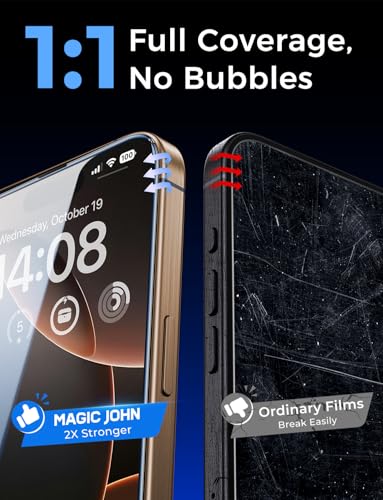 MAGIC JOHN Easy Installation for iPhone 16 Pro Screen Protector, 2 Pack - size: iPhone 16 Pro-6.3 inch